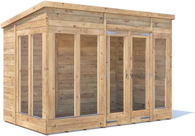 Dunster House Summerhouse 3M X 1.8M (10' X 6') Pent Roof Fully Pressure TreatedRagepanda Modular from B&Q