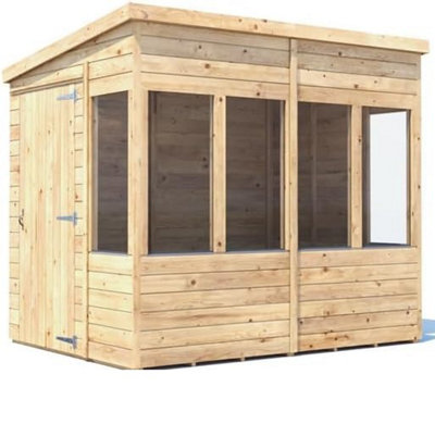Dunster House Potting Shed Pent Roof W6' X D8' (W1.8M X D2.4M) SuperfeltOverlord Modular from B&Q