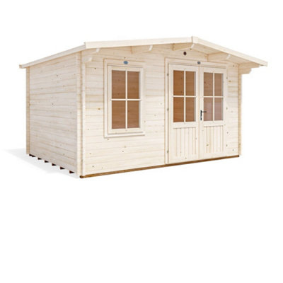Dunster House Log Cabin45mm Wall ThicknessW4M X D3M / W13' X D10' Severn from B&Q