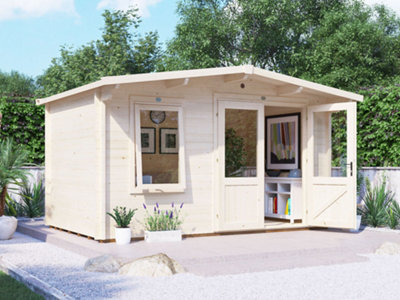 Dunster House Log Cabin45mm Wall ThicknessW4M X D2.5M / W13' X D8'Severn from B&Q