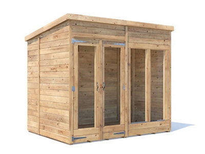 Dunster House Summerhouse 2.4M X 1.8M (8' X 6') Pent RoofFully PressureRagepanda Modular from B&Q