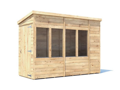 Dunster House Potting Shed Pent Roof W4' X D10' (W1.2 X D3.0M) SuperfeltOverlord Modular from B&Q