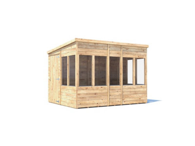 Dunster House Potting Shed Pent Roof W8' X D10' (W2.4M X D3.0M) SuperfeltOverlord Modular from B&Q