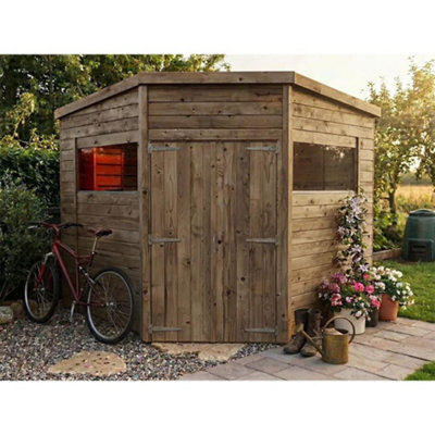 Dunster House Overlord Modular Corner Shed W8' X D8' / W2.4M X D2.4MSuperfelt Included from B&Q