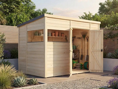 Dunster House Overlord Modular Pent Shed  W10' X D6' / W3.0M X D1.8M from B&Q