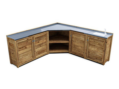 Dunster House Garden Kitchen With Right Side Sink W2m X D2m / W7' X D7' With Stainless Steel Countertop, Unit Ii - Image 4