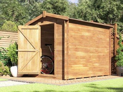 Dunster HouseHeavy Duty (19mm) Log Garden Shed 1.8 X 2.5  Pressure Treated Wood Storage Unit Taarmo from B&Q