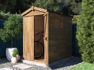 Dunster House Garden Shed 1.2 X 1.8M (4' X 6') 12mm Walls Heavy Duty Wooden Outdoor Storage Overlord Apex With Window