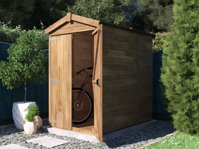 Dunster House Garden Shed 1.2 X 1.8M (4' X 6') 12mm Walls Heavy Duty Wooden Outdoor Storage Overlord Apex Roof