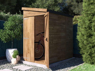 Dunster House Garden Shed 1.2 X 1.8M (4' X 6') 15mm Walls Wooden Outdoor Storage Overlord Pent Roof No Window