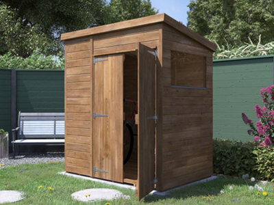 Dunster House Garden Shed 1.8 X 1.2M (6' X 4') 15mm Walls Outdoor Storage Window Overlord Pent