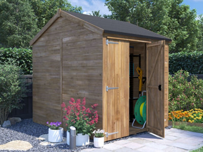 Dunster House Bike Shed Storage 1.8 X 2.4M (6' X 8') 12mm Walls Overlord Apex Roof