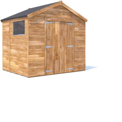 Dunster House Garden Shed 2.4 X 1.8M (6' X 4') 12mm Walls Window Apex Roof Overlord Modular from B&Q
