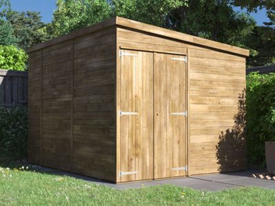 Dunster House Wooden Shed Garden Storage 2.4 X 3M (10' X 6') 15mm Walls Overlord Pent Window