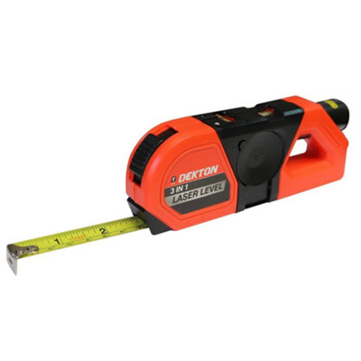 Hardys 3 In 1 Laser Level Aligner Horizon Vertical Cross Line Tape Measure Ruler Spirit from B&Q