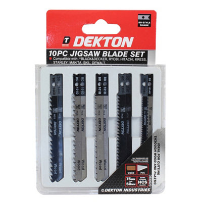 Dekton 10Pc Jigsaw Blade B & D Style SetDt80920 from B&Q