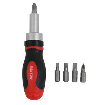 Dekton 3 Way Ratchet Screwdriver Set Storage Case And Accessories.