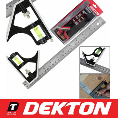Vivo 300mm (12) Adjustable Engineers Combination Try Square Set Right Angle Ruler from B&Q