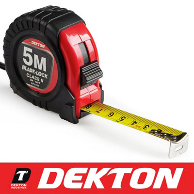 DEKTON 5 METRE TAPE MEASURE WITH RUBBER GRIP CLASS II 16.5 FEET HARD CASE 5m - Image 2