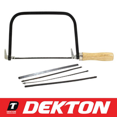 Dekton 6 Coping Fret Saw Wooden Handle Steel Metal Frame With 5 Blades from B&Q