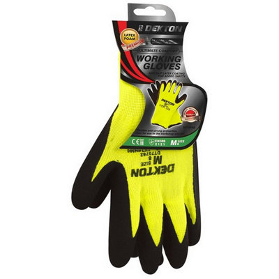 Dekton Dt70762 Comfort Grip Gloves Size 8 (M) Black/hi-Vis Green from B&Q