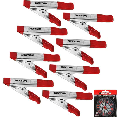 Dekton 8Pc Spring Quick Grip Clamps Wood Work Carpentry Metal Clamp 60mm 2" from B&Q
