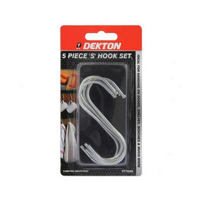 Dekton Hook Set "s" Shaped 5Pc 12 from B&Q