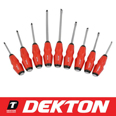 Dekton 9Pc Soft Grip Go Through Screwdriver Set from B&Q