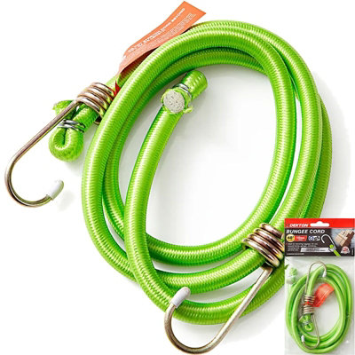 Dekton 10mm Elastic Stretch Bungee Cords Hooks Cables Tie Down Straps Rope 48" from B&Q