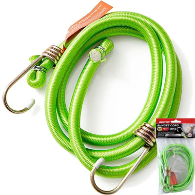 Dekton 10mm Elastic Stretch Bungee Cords Hooks Cables Tie Down Straps Rope 52" from B&Q
