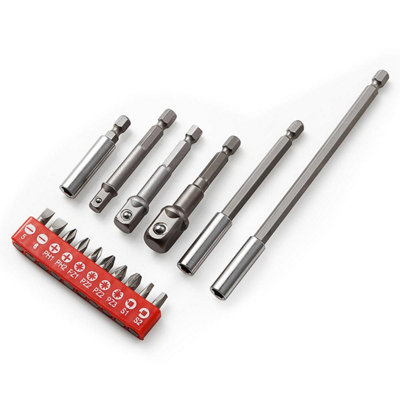 Dekton Dt65433 16Pc Screwdriver Bit Set PoziPhillipsSquare & Flat Bit from B&Q