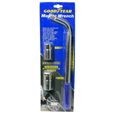 Goodyear Wheel Master Wrench Nuts Extra Long Handle Sockets 21-23mm 17-19mm from B&Q
