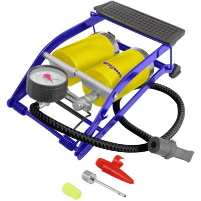 B&Q -  Double Barrel Cylinder Tyre Foot Pump Air Inflator