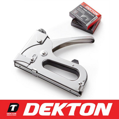 Dekton Staple Gun Heavy Duty Tacker With 800 Staples Upholstery Stapler from B&Q