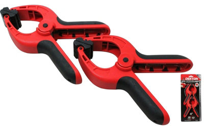 Dekton 2 X Spring Quick Grip Clamps Wood Work Carpentry Plastic Clamp 100mm /4" from B&Q