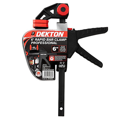 DEKTON 6'' Bar Clamp Wood Working F Clamp Grip Ratchet Quick Release Squeeze from B&Q