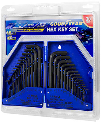 Vivo Goodyear 30Pc Metric & Imperial Hex Allen Key Set from B&Q