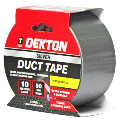 Generic Dekton 50mm X10M Silver Cloth Duct Tape from B&Q