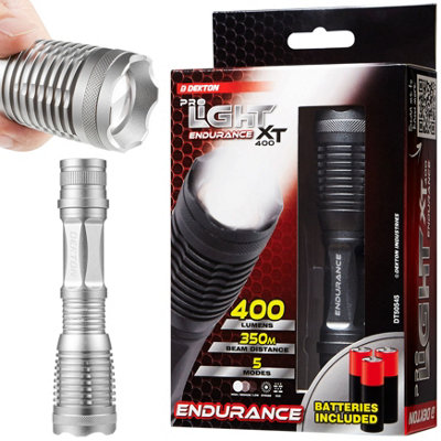 Dekton Light Pro Endurance Xt 400 Cob Led Torch 400 Lumen 350M Range & Batteries
