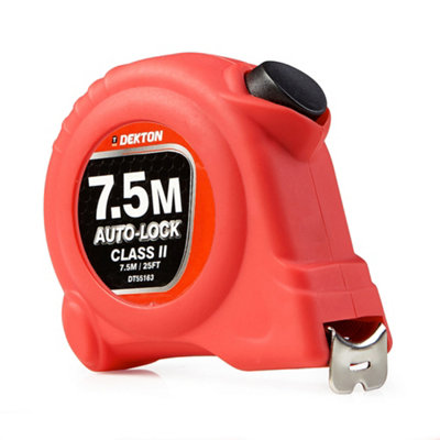 Dekton Hi Vis Red Soft Grip Autolock Tape Measure from B&Q
