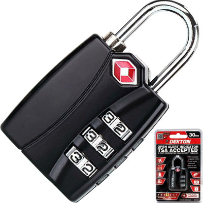 Dekton 3 Digit Tsa Accepted Combination Security Padlock Safe Luggage Gym Lock from B&Q