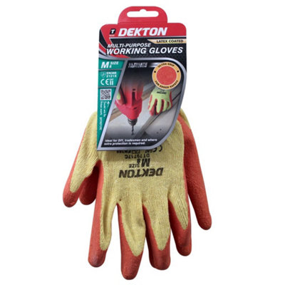 Generic Dekton Multi-Purpose Latex Coated Working GlovesSize8/m Dt70717C from B&Q