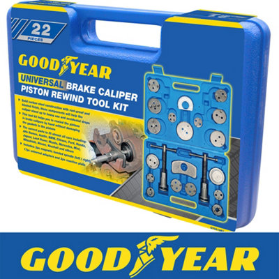 Vivo 22Pc Goodyear Brake Caliper Piston Rewind Wind Back Tool Kit Set Universal from B&Q