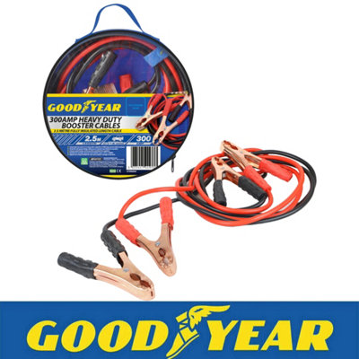 Vivo Technologies Goodyear 300Amp Starter Jump Leads 2.5M Car Bike Vehicle Jumper Booster Cables from B&Q