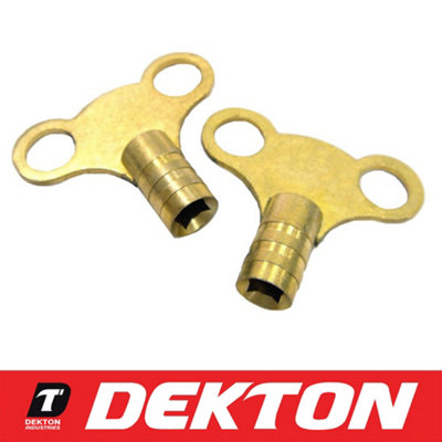 B&Q -  2Pc Radiator Plumbing Bleed Bleeding Key Keys Solid Brass Venting Air Valve