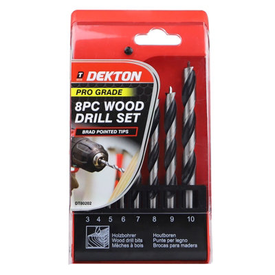Dekton 8Pc Pro Wood Drill 2-10mmDt80202 from B&Q