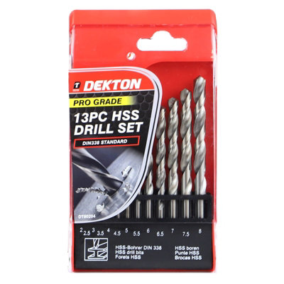 Dekton 13Pc Hss Drill Set Pro 2-8mmDt80204 from B&Q
