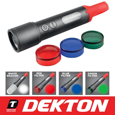 Dekton Rechargeable Cob Torch 600 Lumens Multifunction Colour Filter Flash Light from B&Q