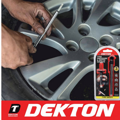 B&Q -  Tyre Air Pressure And Depth Gauges Tyre Safety Kit For Cars Thread Depth Gauge