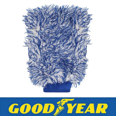 Goodyear Chenille Luxury Wash Glove Car Wash Microfibre Cleaning Mitt Valet from B&Q